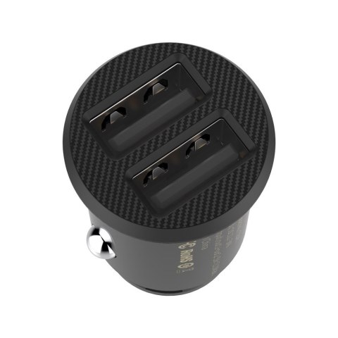 Mini ładowarka samochodowa do telefonu 2x USB Grain Car Charger czarny BASEUS