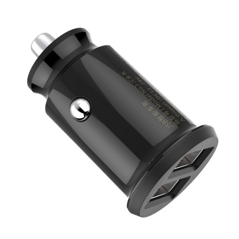 Mini ładowarka samochodowa do telefonu 2x USB Grain Car Charger czarny BASEUS