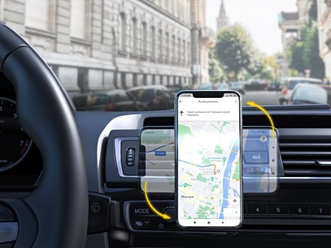 Uchwyt magnetyczny na telefon do kratki samochodu obrotowy 360 czarny WOZINSKY