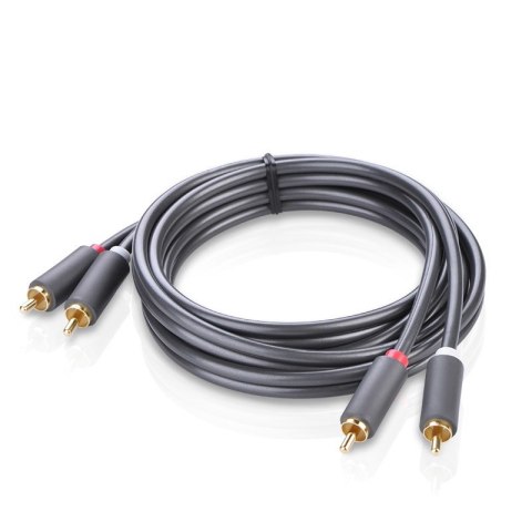 Kabel przewód stereo audio video 2 RCA 2x Cinch 5m szary UGREEN