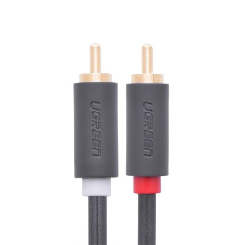 Kabel przewód stereo audio video 2 RCA 2x Cinch 5m szary UGREEN