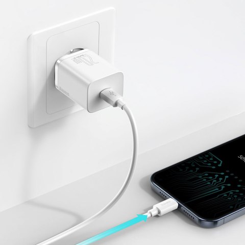 Super Si 1C szybka ładowarka do telefonu USB-C 20W PD biały BASEUS