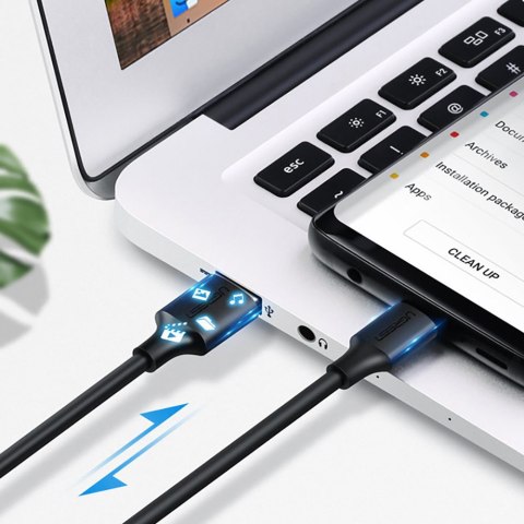 Kabel przewód przejściówka USB - USB-C Quick Charge 3.0 3A 0.25m czarny UGREEN