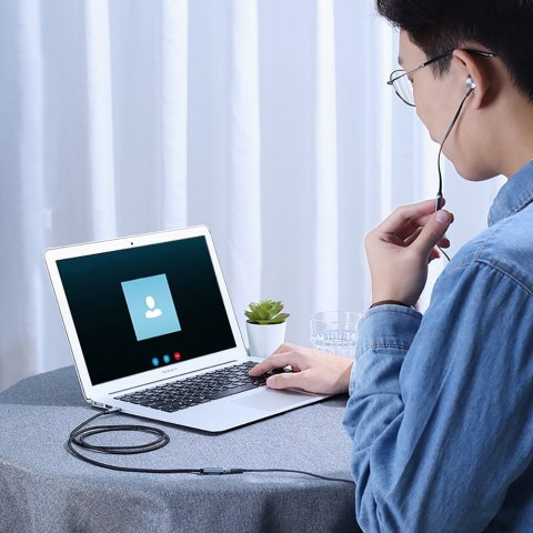 Przedłużacz adapter przejściówka do słuchawek mini jack 3.5mm 0.5m niebieski UGREEN