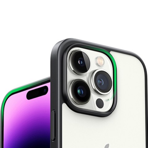 Sztywne etui z żelową ramką i wbudowaną podstawką do iPhone 14 Pro czarny UGREEN