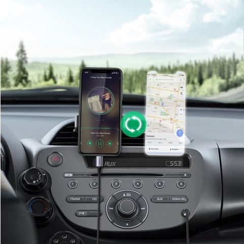 Kabel przewód audio AUX do iPhone MFI Lightning - 3.5 mmmini jack 1m szary UGREEN