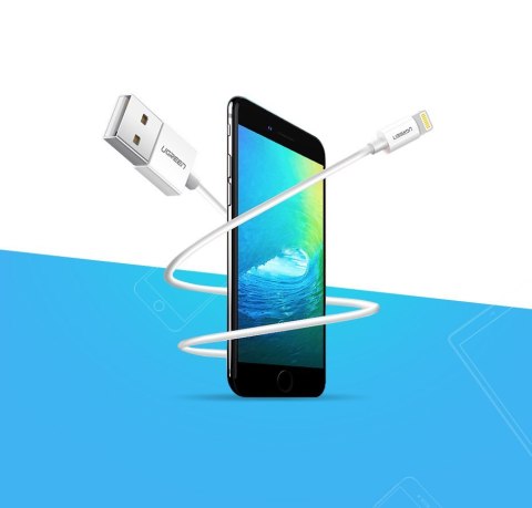 Kabel przewód do iPhone USB - Lightning MFI 1m 2.4A biały UGREEN