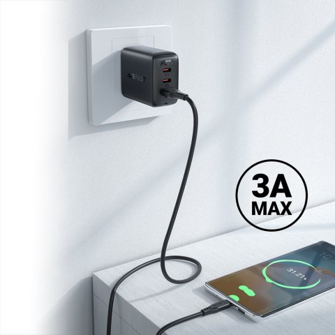 Kabel przewód do telefonu USB - USB-C 3A 1.2m czarny ACEFAST