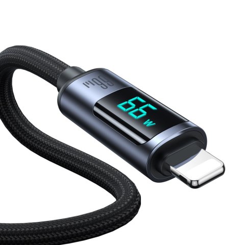 Kabel przewód z wyświetlaczem LED USB-C - USB-A 66W 1.2m czarny JOYROOM
