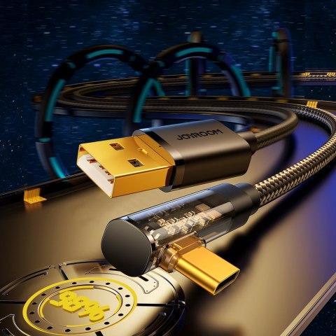 Kątowy kabel USB-C - USB do szybkiego ładowania i transferu danych 3A 1.2m czarny JOYROOM