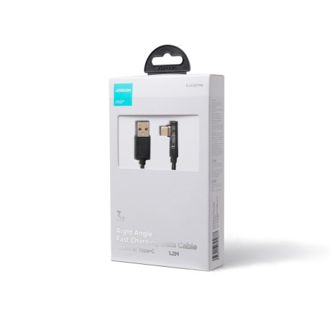 Kątowy kabel USB-C - USB do szybkiego ładowania i transferu danych 3A 1.2m czarny JOYROOM