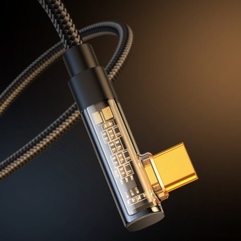 Kątowy kabel USB-C - USB do szybkiego ładowania i transferu danych 3A 1.2m czarny JOYROOM