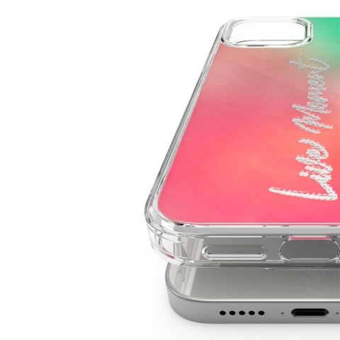 Pancerne etui pokrowiec z żelową ramką iPhone 12 Pro Max Fusion Design różowo-zielony Ringke