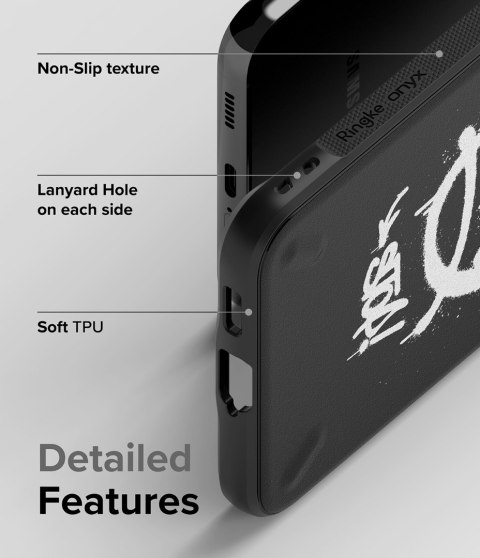 Wytrzymałe etui pokrowiec Galaxy S22+ Onyx Design X czarny Ringke