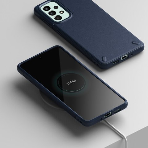 Wytrzymałe i elastyczne etui pokrowiec Galaxy A73 Onyx granatowy Ringke