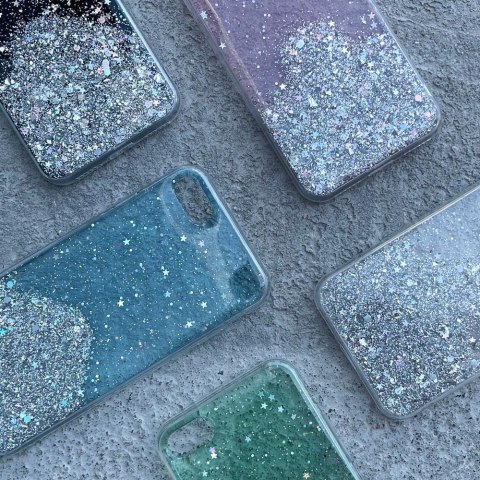 Błyszczące etui pokrowiec z brokatem Samsung Galaxy A42 5G Star Glitter różowy WOZINSKY