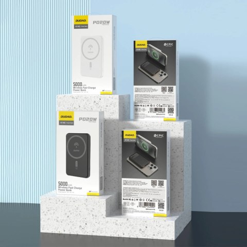 Powerbank 5000mAh magnetyczny z ładowarką indukcyjną MagSafe czarny DUDAO