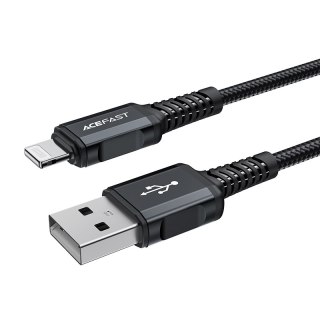 Kabel przewód MFI do iPhone USB - Lightning 2.4A 1.8m czarny ACEFAST