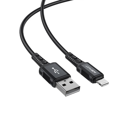 Kabel przewód MFI do iPhone USB - Lightning 2.4A 1.8m czarny ACEFAST