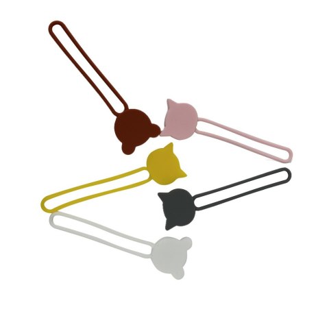 Silikonowy zwijacz organizer kabla przewodu szary HURTEL