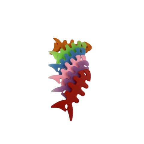 Zwijacz organizer kabla słuchawek w kształcie ryby różowy HURTEL