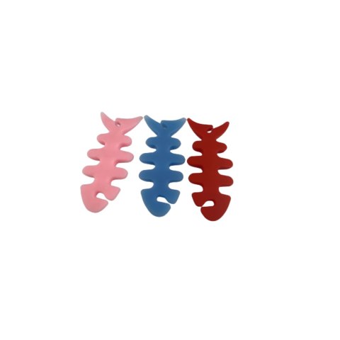 Zwijacz organizer kabla słuchawek w kształcie ryby różowy HURTEL