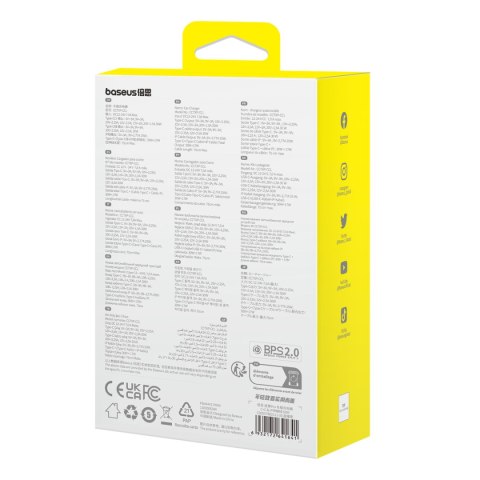 Ładowarka samochodowa z USB-C i ze zwijanym kablem USB-C iPhone 60W czarny BASEUS