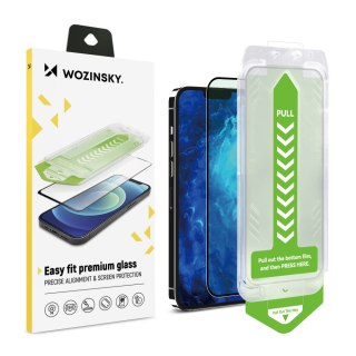 Szkło hartowane 9H z ramką montażową do iPhone 15 Plus Premium Glass czarne WOZINSKY
