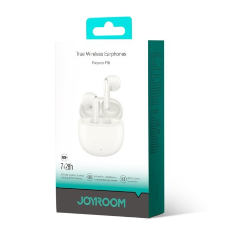 Słuchawki bezprzewodowe TWS Funpods Series JR-FB1 Bluetooth 5.3 beżowe JOYROOM