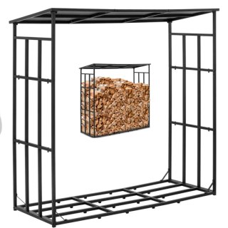 Stojak na drewno opałowe zewnętrzny zadaszony 190 x 76 x 186 cm Hillvert