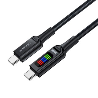 Kabel przewód USB-C - USB-C 100W z wyświetlaczem 1.2m czarny ACEFAST