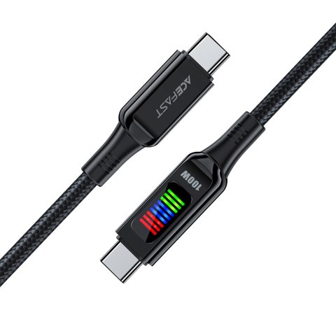 Kabel przewód USB-C - USB-C 100W z wyświetlaczem 1.2m czarny ACEFAST