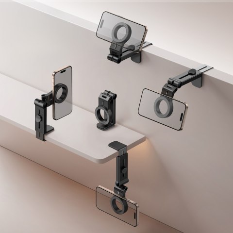 Uchwyt magnetyczny na telefon podróżny do samolotu na stolik i oparcie czarny JOYROOM