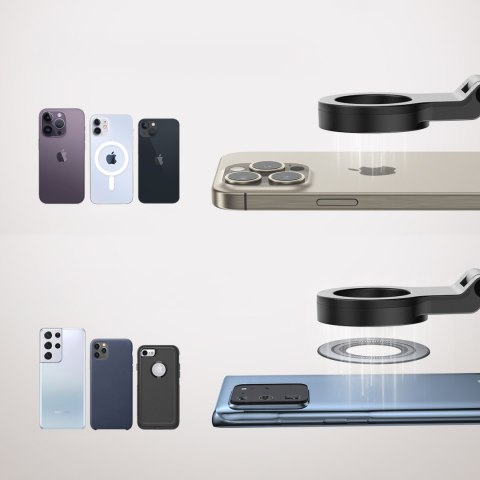 Uchwyt magnetyczny na telefon podróżny do samolotu na stolik i oparcie czarny JOYROOM