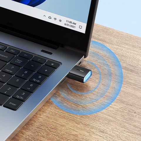 Zewnętrzna karta sieciowa USB WiFi 2.4GHz 300Mb/s czarna BASEUS