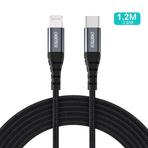 Kabel przewód do iPhone USB-C - Lightning 480Mb/s 3A 1.2m - czarny CHOETECH