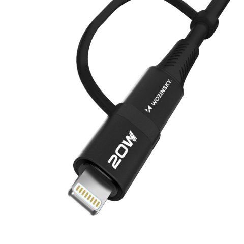 4w1 Uniwersalny kabel przewód 2x USB-C 1x USB-A 1x Lightning 60W 1m czarny WOZINSKY