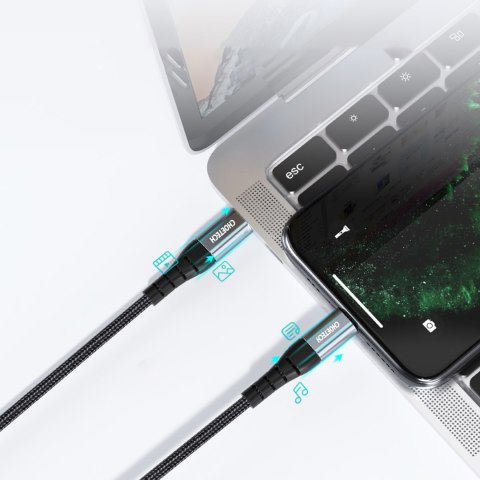 Kabel przewód do iPhone MFi USB-C - Lightning 480Mb/s 3A 2m czarny CHOETECH