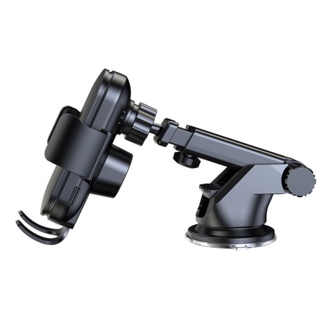 Uchwyt na telefon z ładowarką indukcyjną 15W na deskę rozdzielczą samochodu czarny WOZINSKY