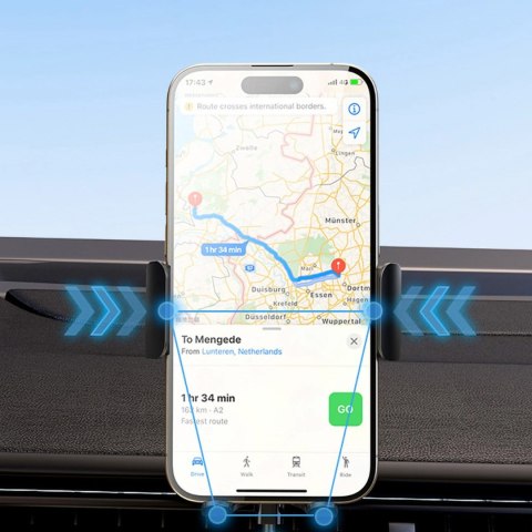 Uchwyt na telefon z ładowarką indukcyjną 15W na deskę rozdzielczą samochodu czarny WOZINSKY