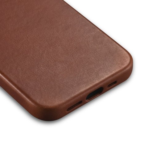 Skórzane etui iPhone 14 Plus magnetyczne z MagSafe Oil Wax Premium Leather Case brąz ICARER