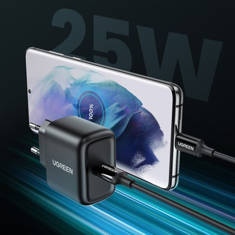 Ładowarka sieciowa do telefonu USB-C 25W PD + kabel USB-C 2m czarny UGREEN