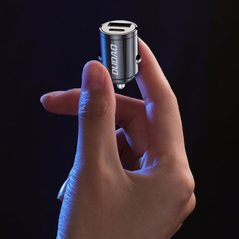 Mini ładowarka samochodowa do gniazda zapalniczki 48W QC PD czarna DUDAO