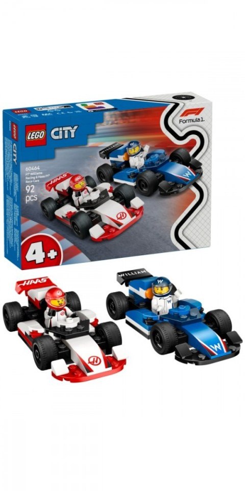 Klocki City 60464 F1 Bolidy Williams Racing i Haas F1 LEGO