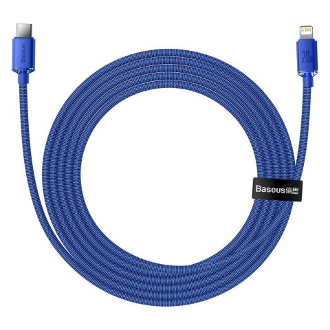 Kabel przewód do szybkiego ładowania i transferu danych USB-C Iphone Lightning 20W 2m niebieski BASEUS