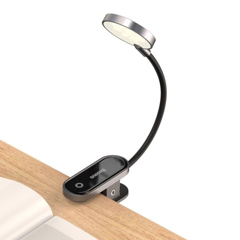Mini lampka lampa LED do czytania ekranu z klipsem szary BASEUS