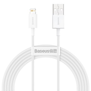 Superior kabel przewód USB Iphone Lightning 2.4A 2m Biały BASEUS