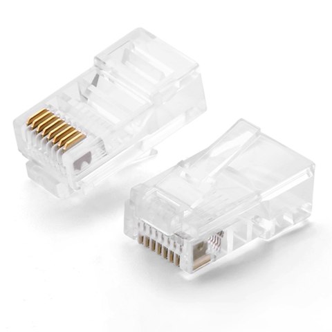 Wtyczka końcówka skrętki RJ45 8P8C UTP Cat. 5 5e przezroczysty 100szt. UGREEN