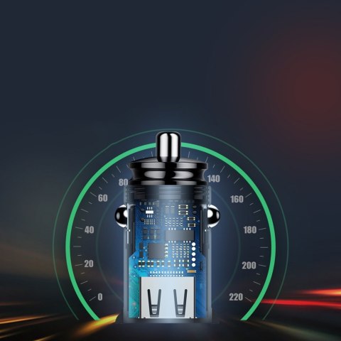 Inteligentna ładowarka samochodowa Circular 2x USB QC3.0 Quick Charge 3.0 SCP AFC 30W czarny BASEUS