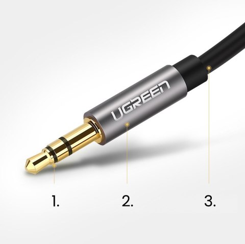 Kabel przewód audio AUX mini jack 3.5mm 1m - czarny UGREEN